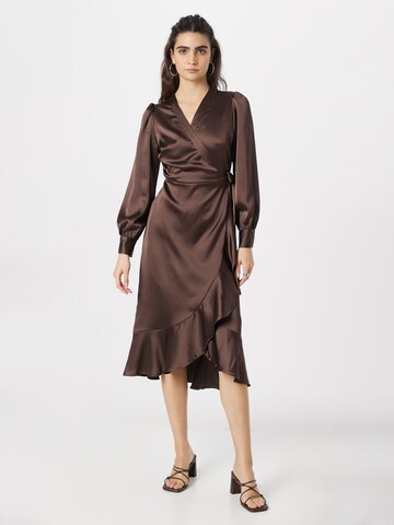 OBJECT Dress 'Sateen' in Brown