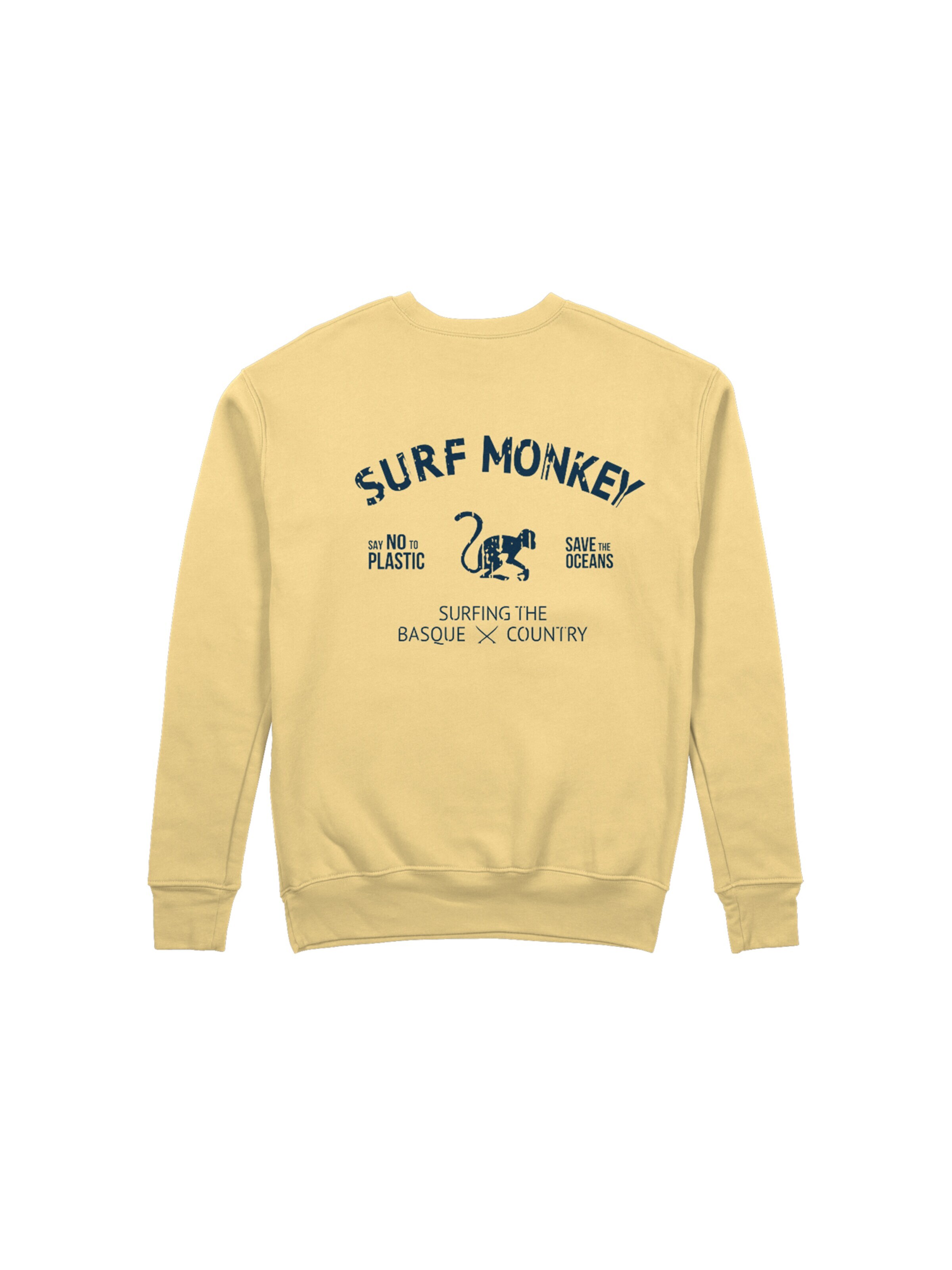 Surf MonkeySweater majica 'Rette das Ozean' - žuta boja: prednji dio