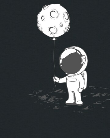 Maglietta 'Kleiner Astronaut' di Watapparel in nero
