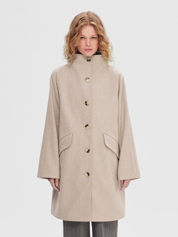 Manteau mi-saison SELECTED FEMME en beige : devant