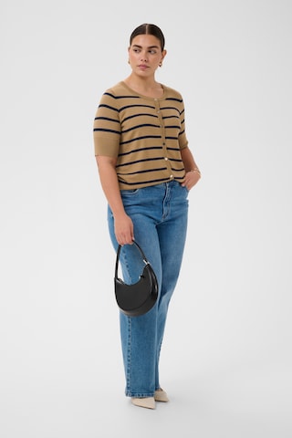 KAFFE CURVE Cardigan 'KCLizzy' i brun