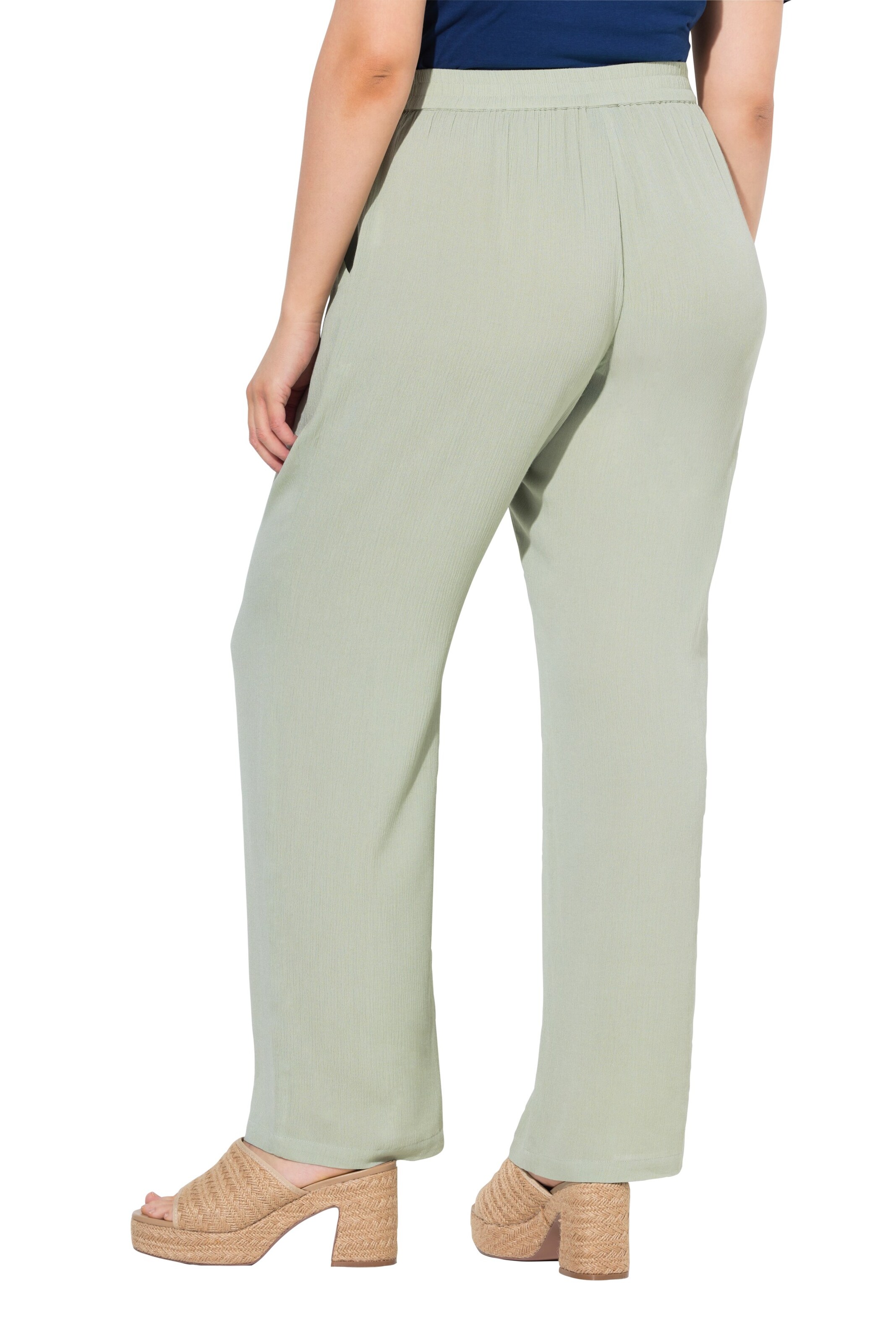 Ulla Popken Wide leg Broek in Groen