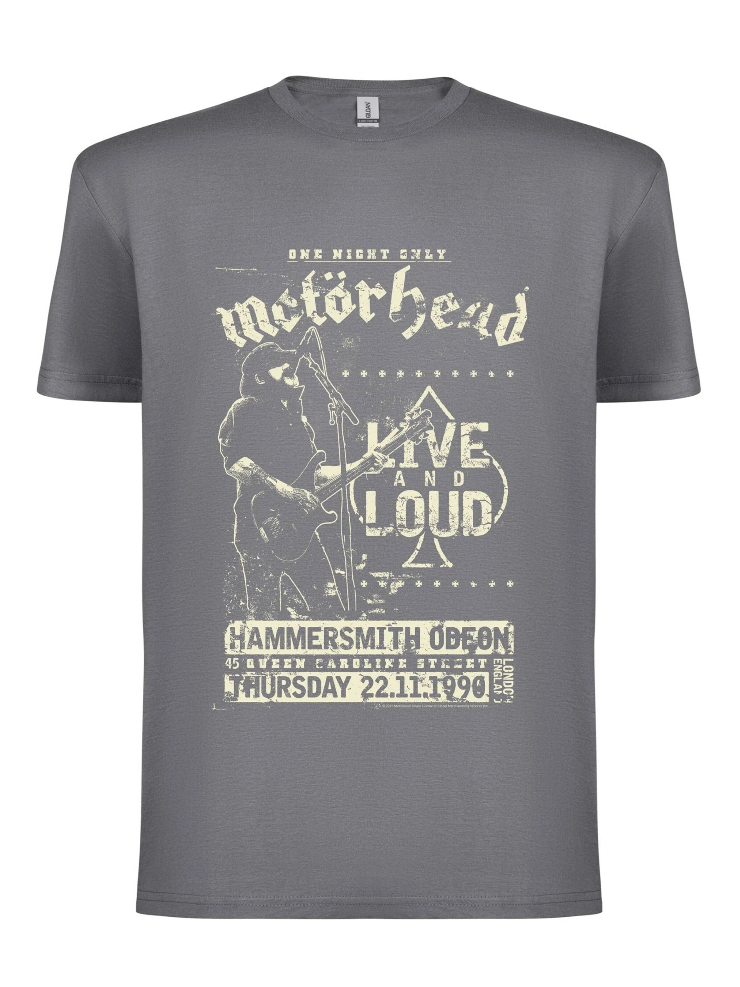 Motörhead - Camiseta 'Motörhead Live and Loud  T-Shirt' en gris: frente