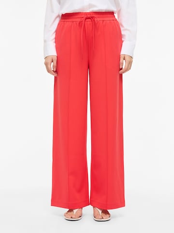 VILA Wide leg Pleat-front trousers 'VIClua' in Red: front
