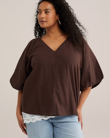 WE FashionBluza - smeđa boja: prednji dio