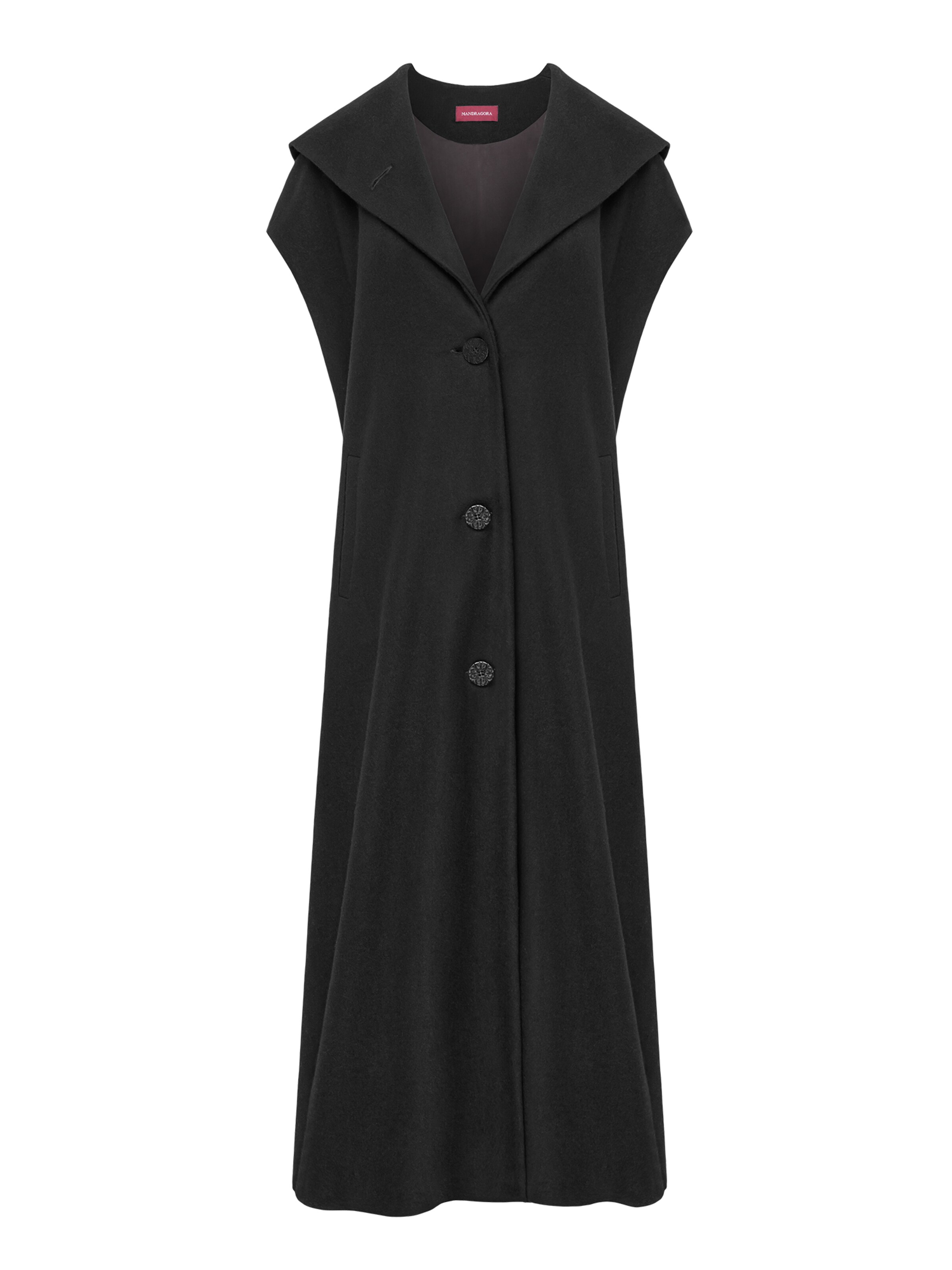 mandragora Kimono 'Fean' in Schwarz: Vorderseite