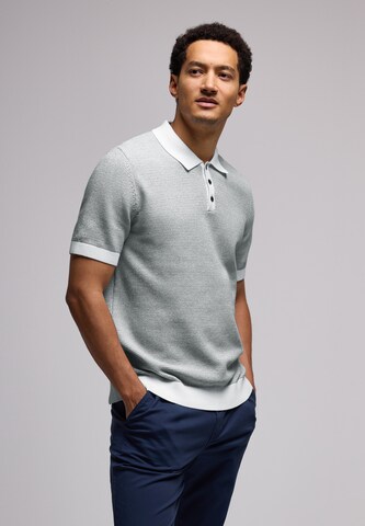 Street One MEN Two-Tone Struktur-Poloshirt in Grün: Vorderseite