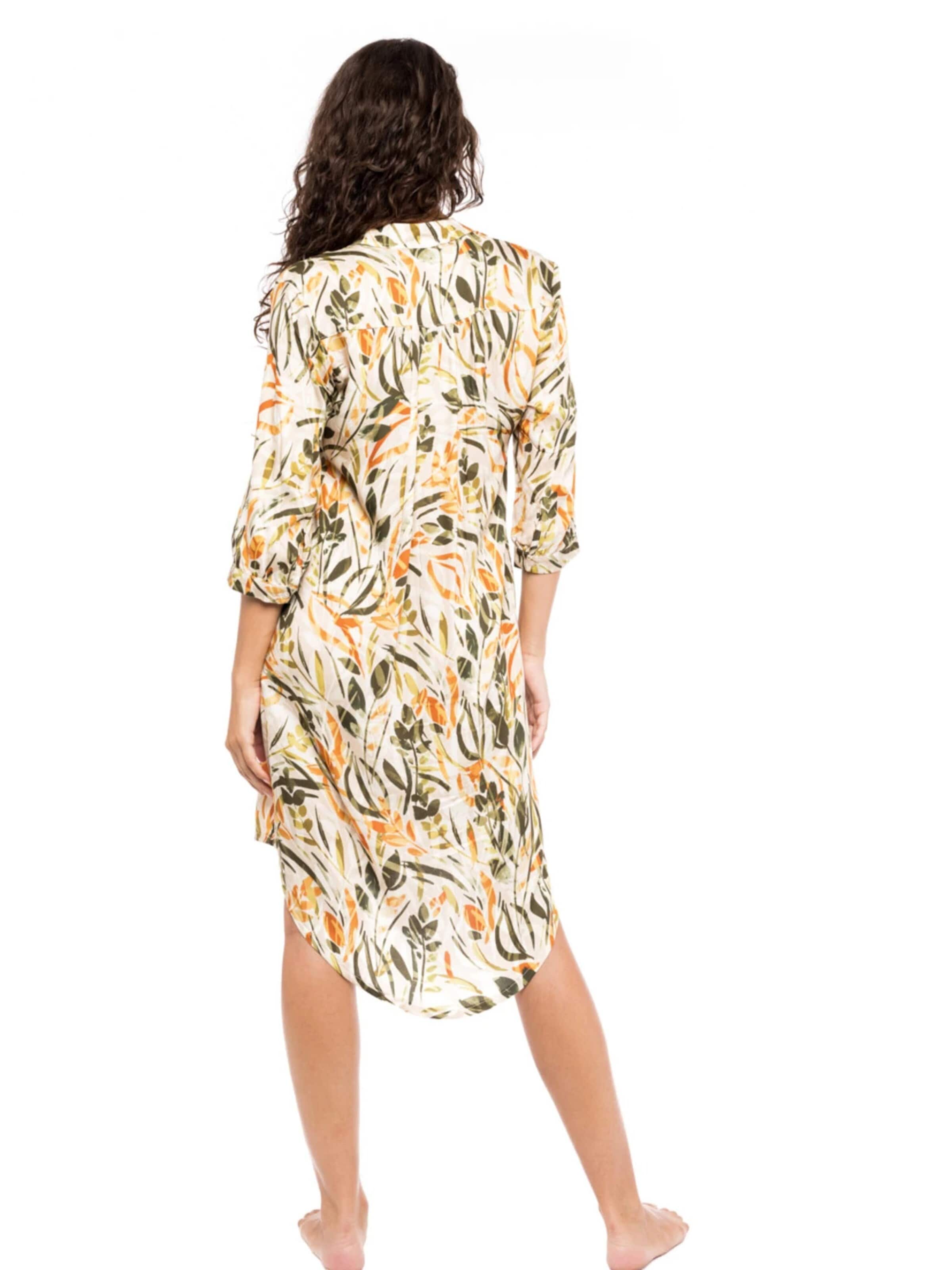 Abito estivo 'BEACHWEAR PASTEL GREEN LEAF' di Pink Label in giallo