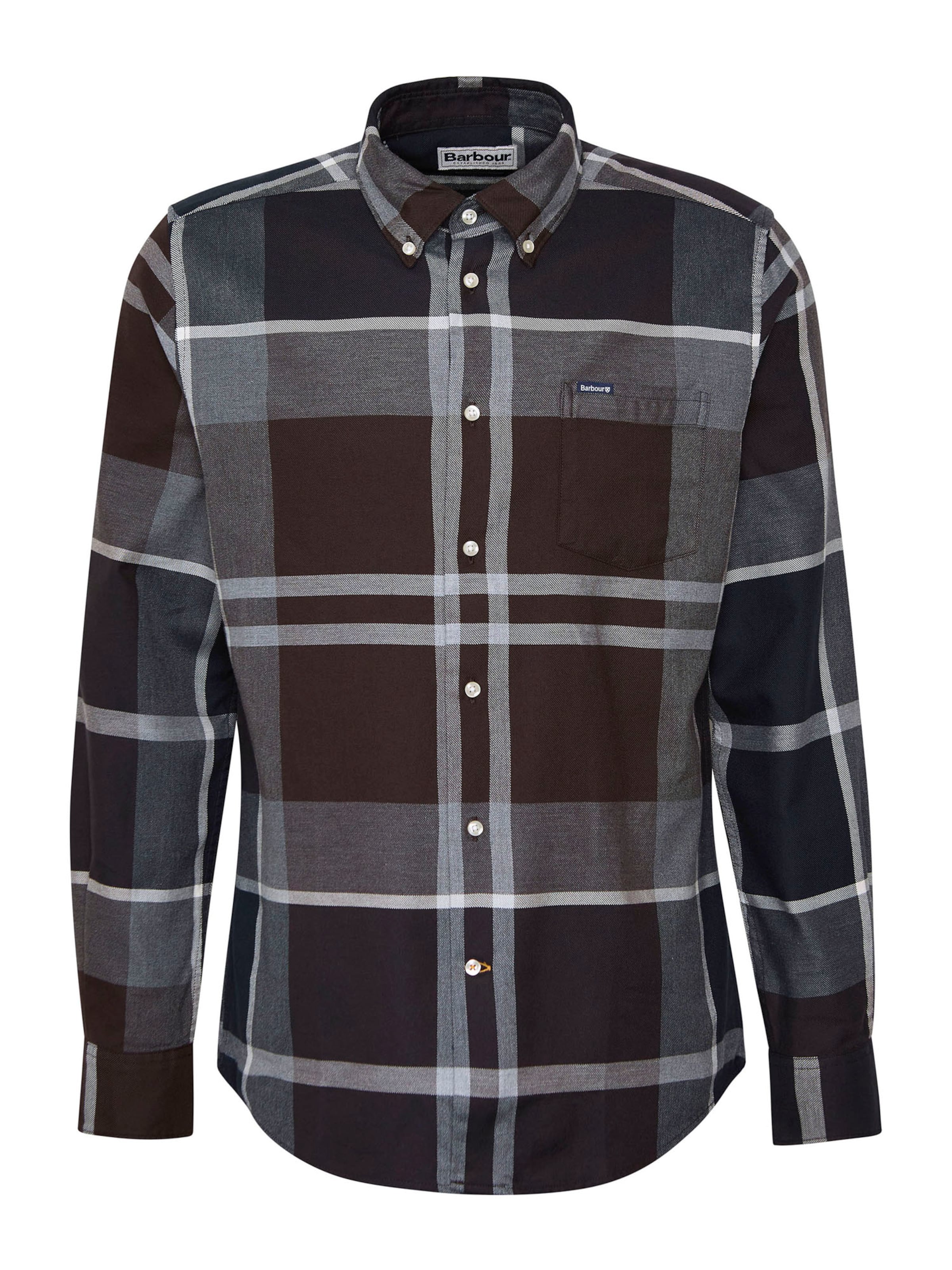 Barbour - Regular Fit Camisa 'Dunoon' em castanho: frente
