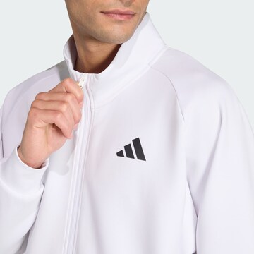 ADIDAS PERFORMANCE - Casaco de treino em moletão em branco
