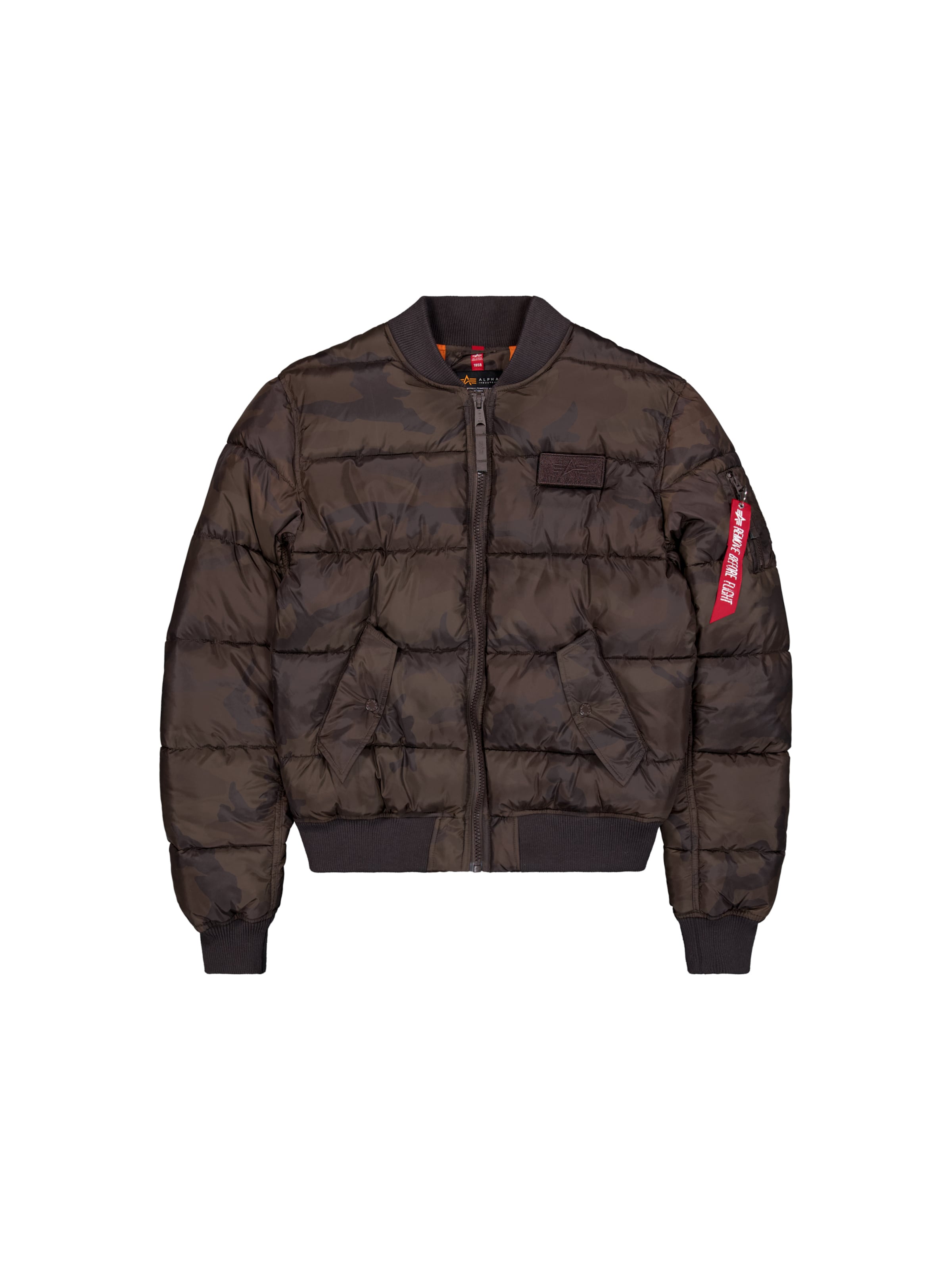 ALPHA INDUSTRIES Демисезонная куртка 'Camo' в Зеленый: спереди