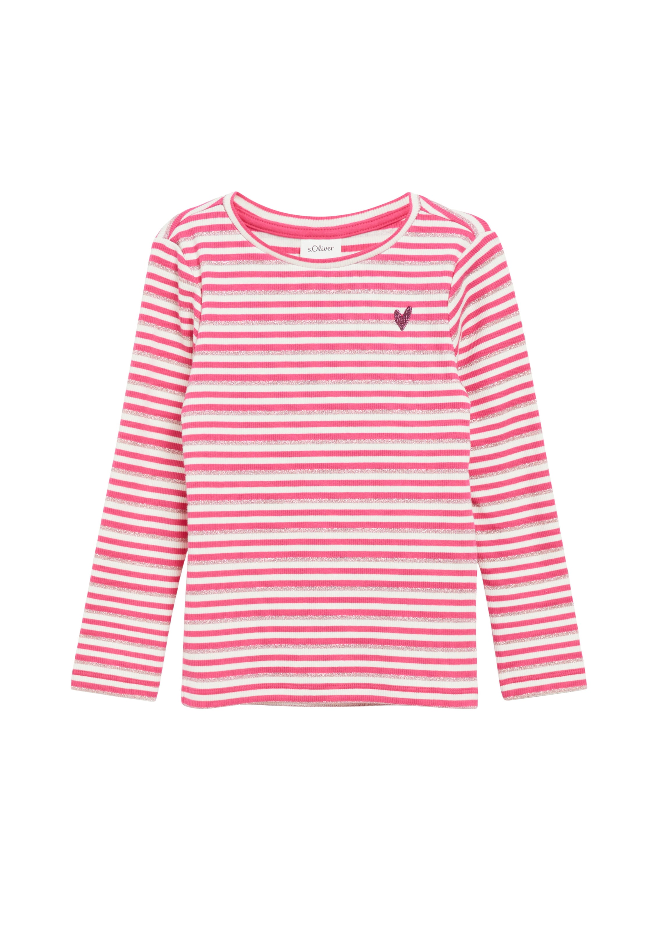 s.Oliver Shirt in 104-110 in Light pink / Silver / White, Item view