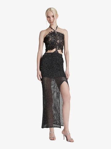 Robes en maille SPACE SIMONA CORSELLINI en noir : devant