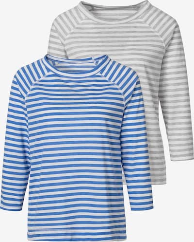 Tricou HIS JEANS pe azuriu / gri / alb, Vizualizare produs