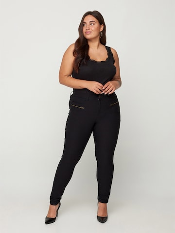 Zizzi Skinny Broek 'Jeva' in Zwart