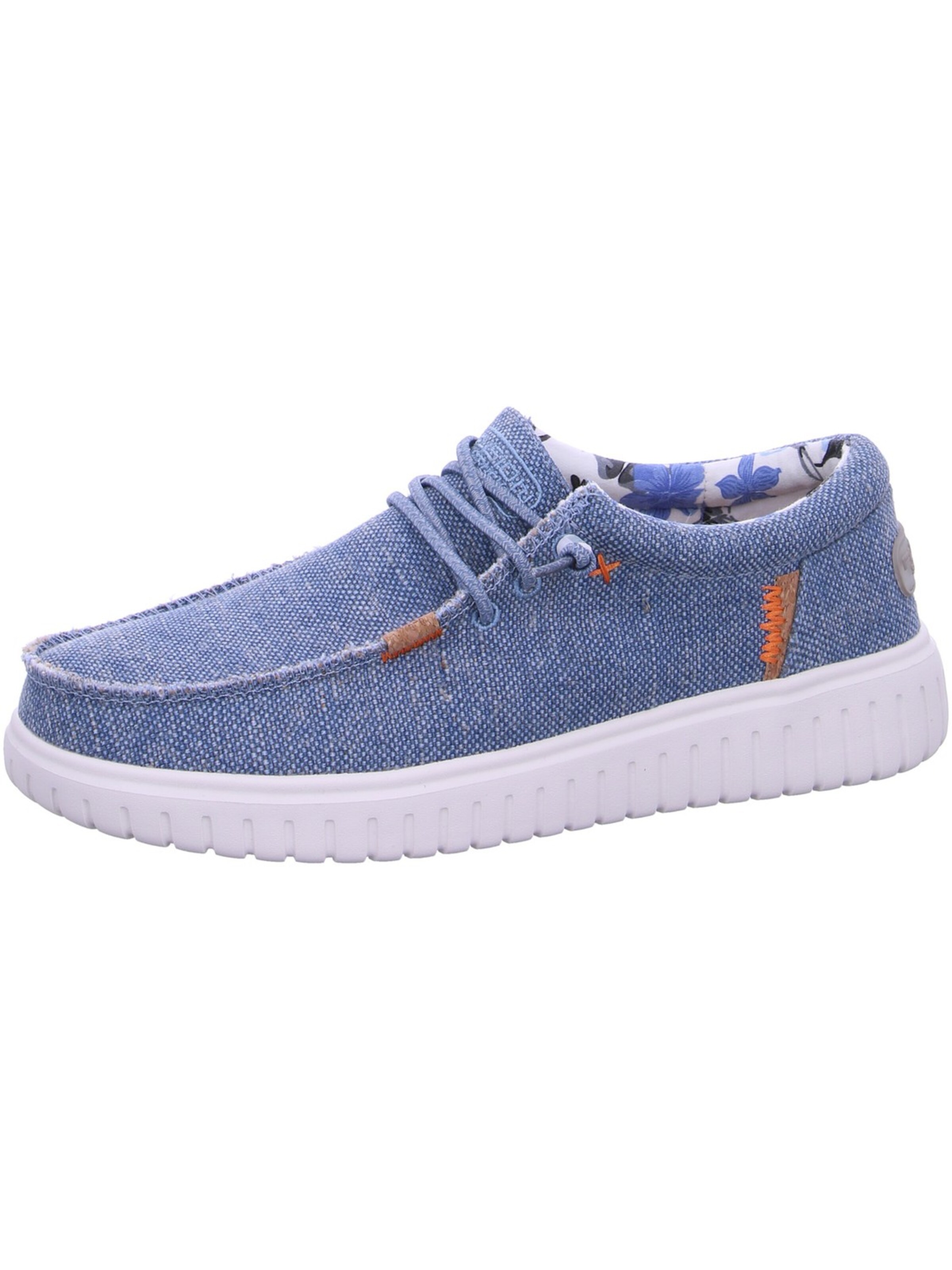 Fusion Schnürschuh 'Fusion Leinenschuh Blau'‌‌‌‌‌ in Blau: Vorderseite