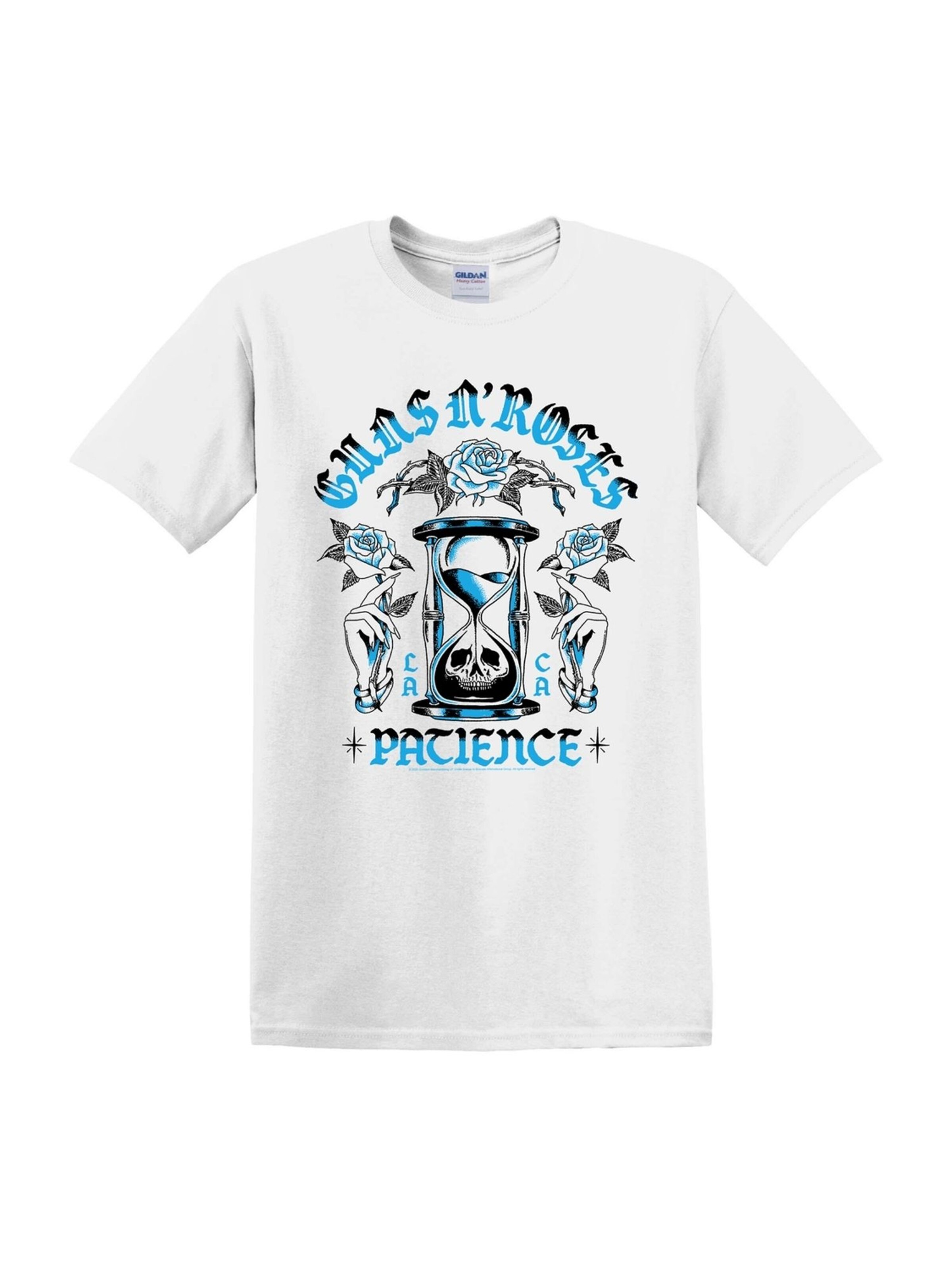 Maglietta 'Guns N´Roses Hour Glass' di GUNS N' ROSES in bianco: frontale
