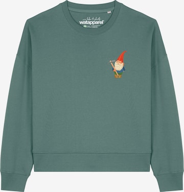 Watapparel Sweatshirt 'Gartenzwerg' in Groen: voorkant