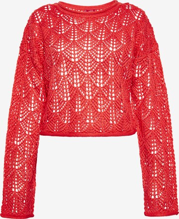 swirly Sweater in Red: front