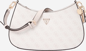 Sac bandoulière 'NOELLE II TOP ZIP SHOULDER BAG' GUESS en blanc : devant