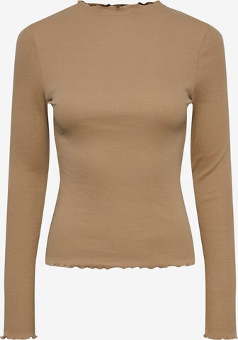 PIECES T-shirt 'MILLA' i brun: framsida