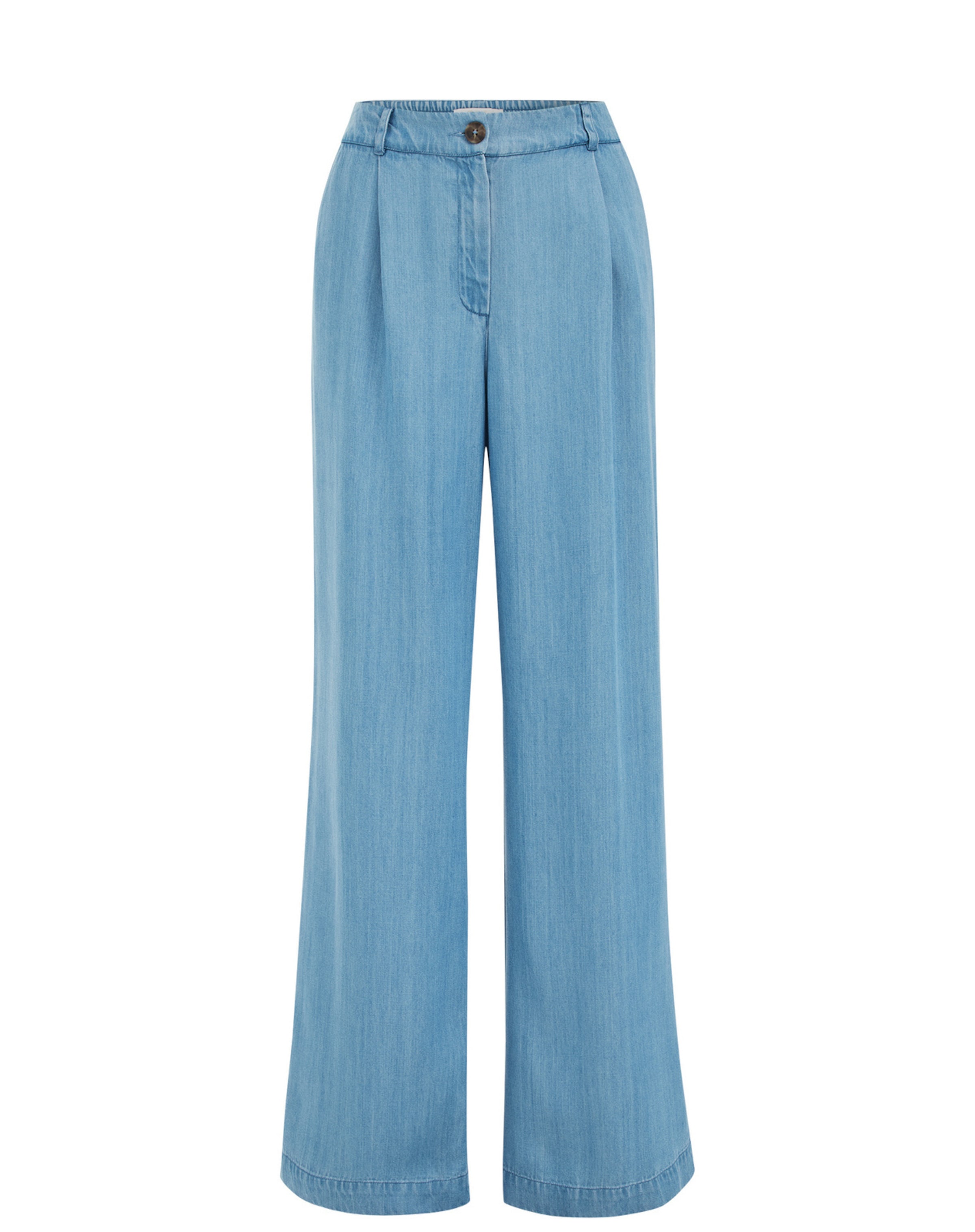 mėlyna WE Fashion Plačios klešnės Džinsai: priekis