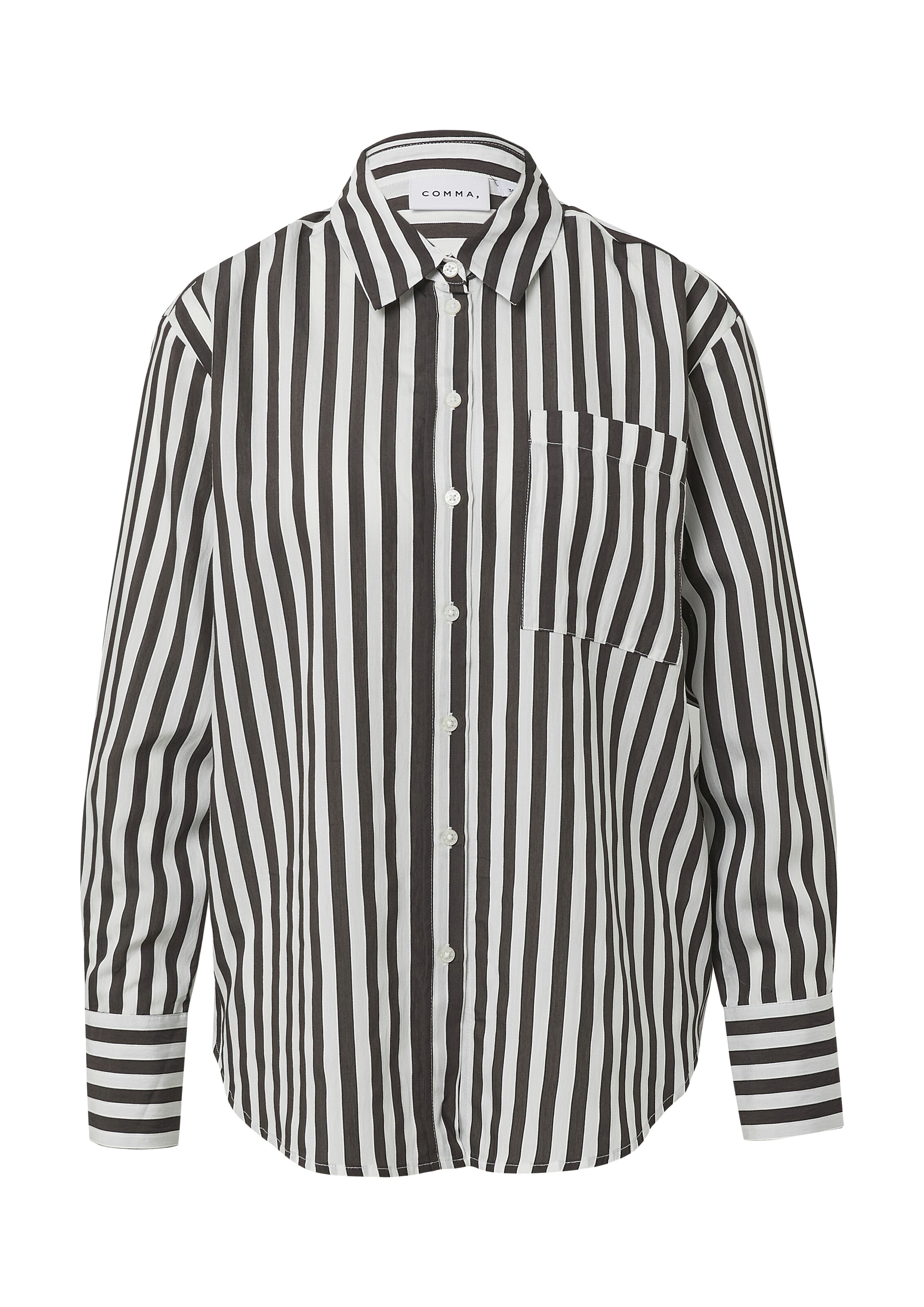 COMMA Chemisier en brun foncé / blanc naturel, Vue avec produit