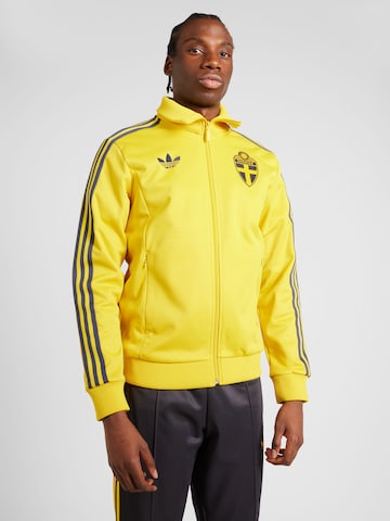 ADIDAS PERFORMANCE Athletic Zip-Up Hoodie 'SVFF' in Yellow: front