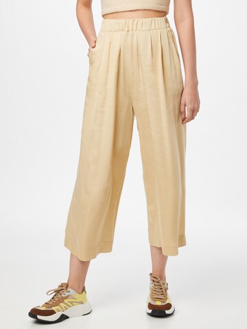 Bizance Paris Wide leg Pleat-front trousers 'EUNICE' in Beige: front