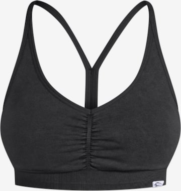 Smilodox Bustier Sport-BH 'Batik Scrunch' in Schwarz: predná strana