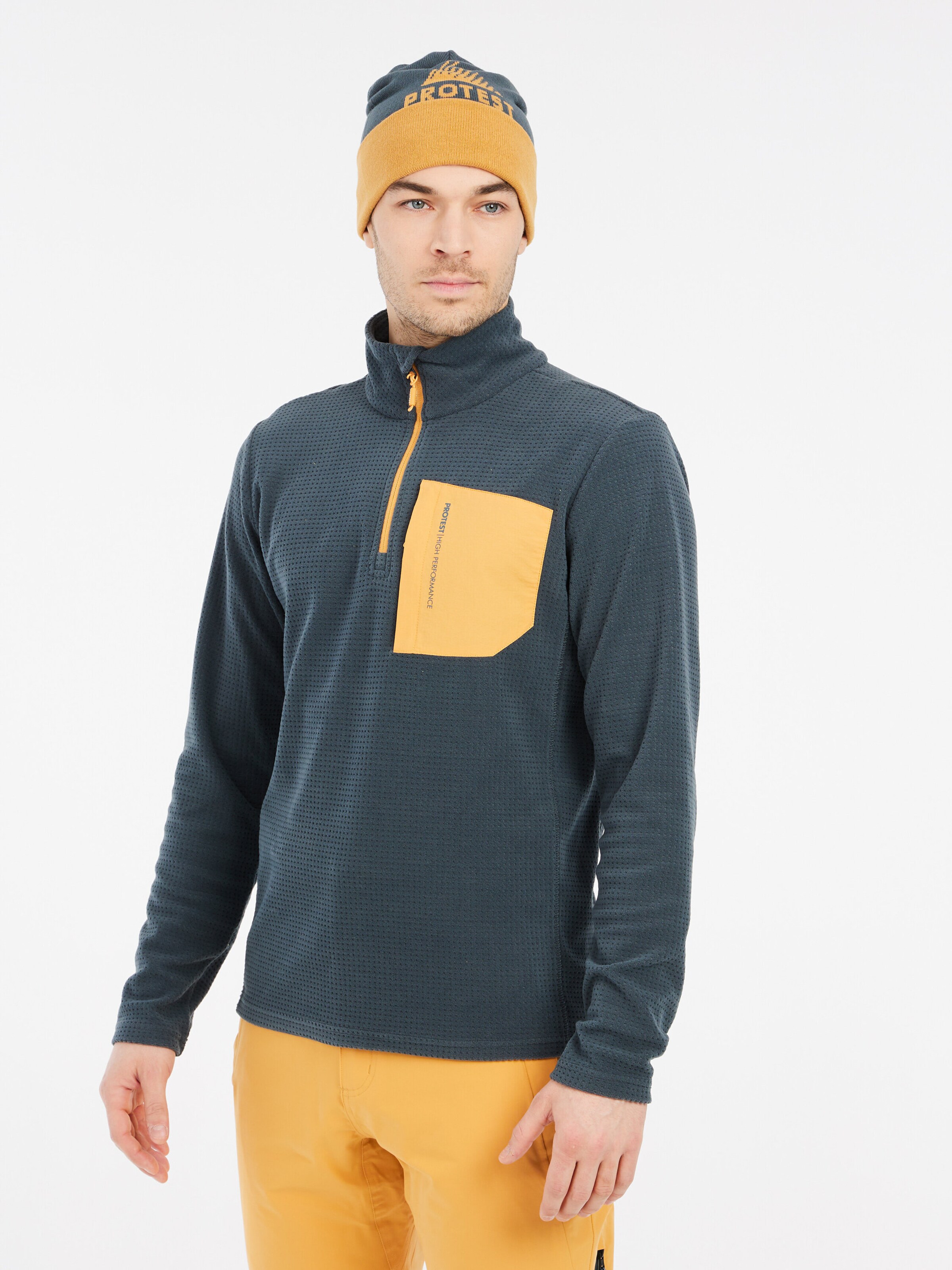 PROTEST Athletic Sweatshirt 'PRTCARE' in Blue: front