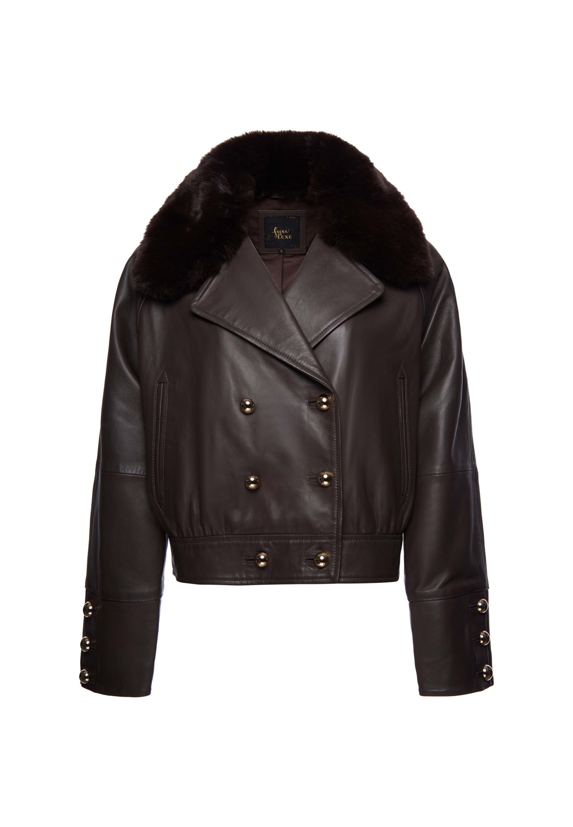 Veste mi-saison faina en marron : devant