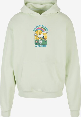 Merchcode Sweatshirt ' Peanuts ' in Groen: voorkant