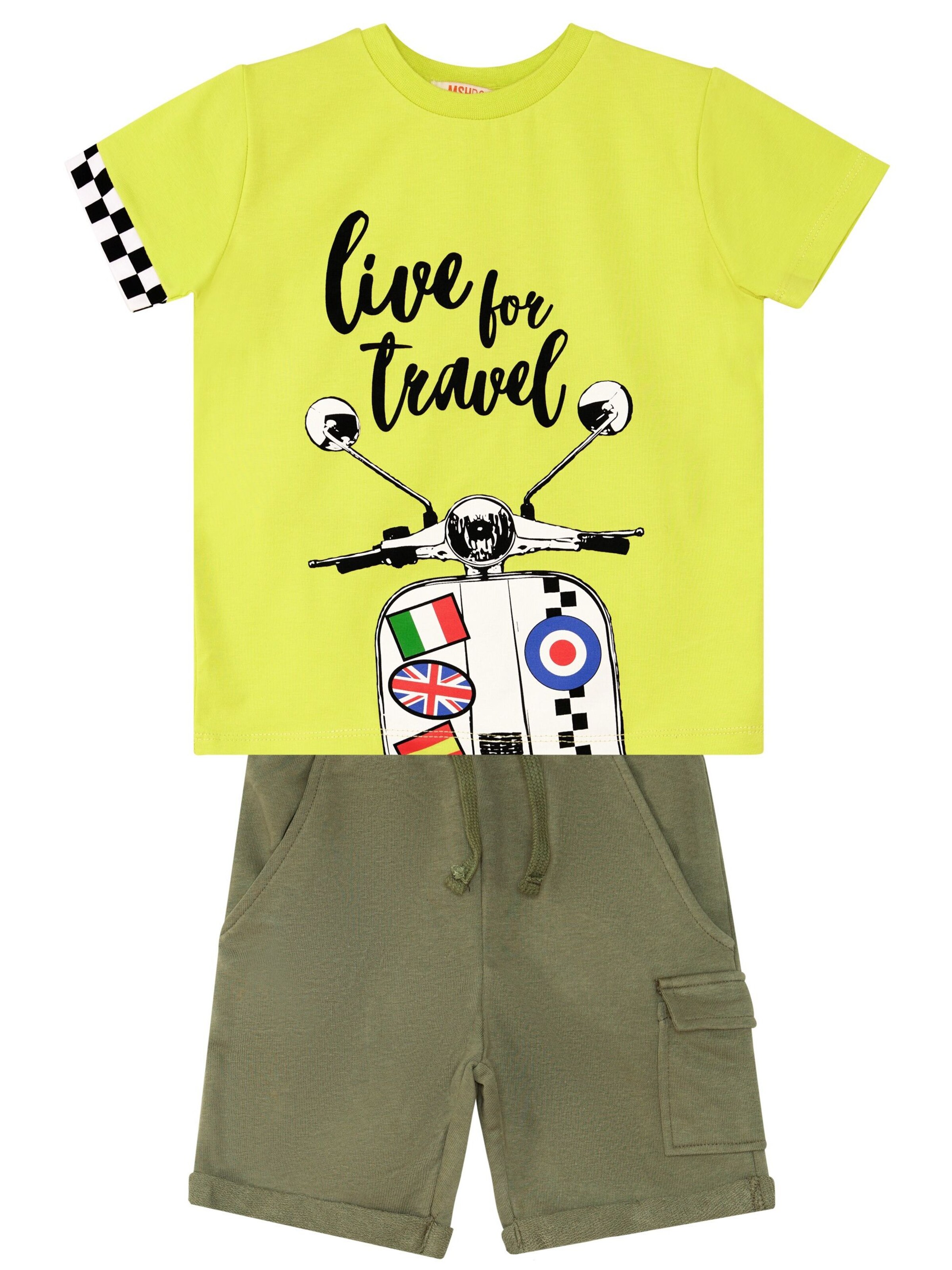 Denokids Set 'Moto Tour' in Grün: Vorderseite