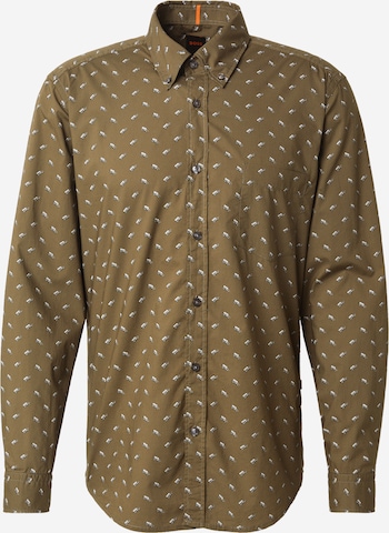 žalia BOSS Priglundantis modelis Marškiniai 'Rickert_M': priekis