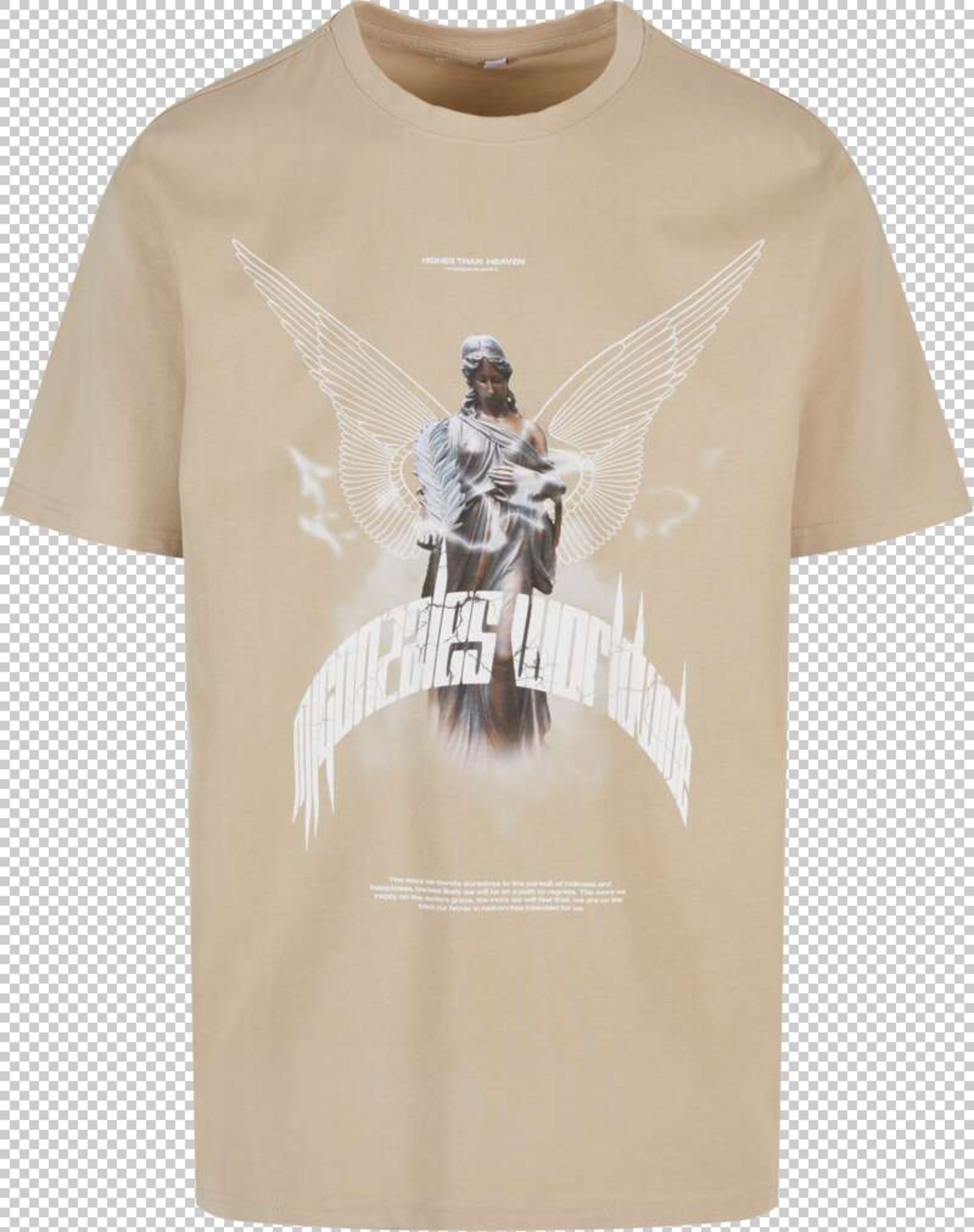 MJ Gonzales Shirt 'HIGHER THAN HEAVEN V.1' in Beige: voorkant