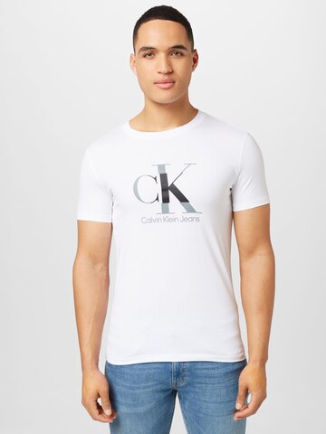 Calvin Klein Jeans Majica | bela barva: sprednja stran