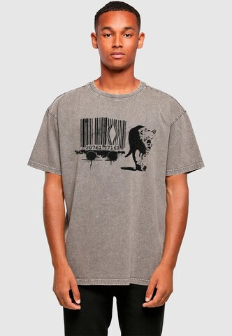 Merchcode Shirt 'Brandalised - Barcode Leopard' in Grau: Vorderseite