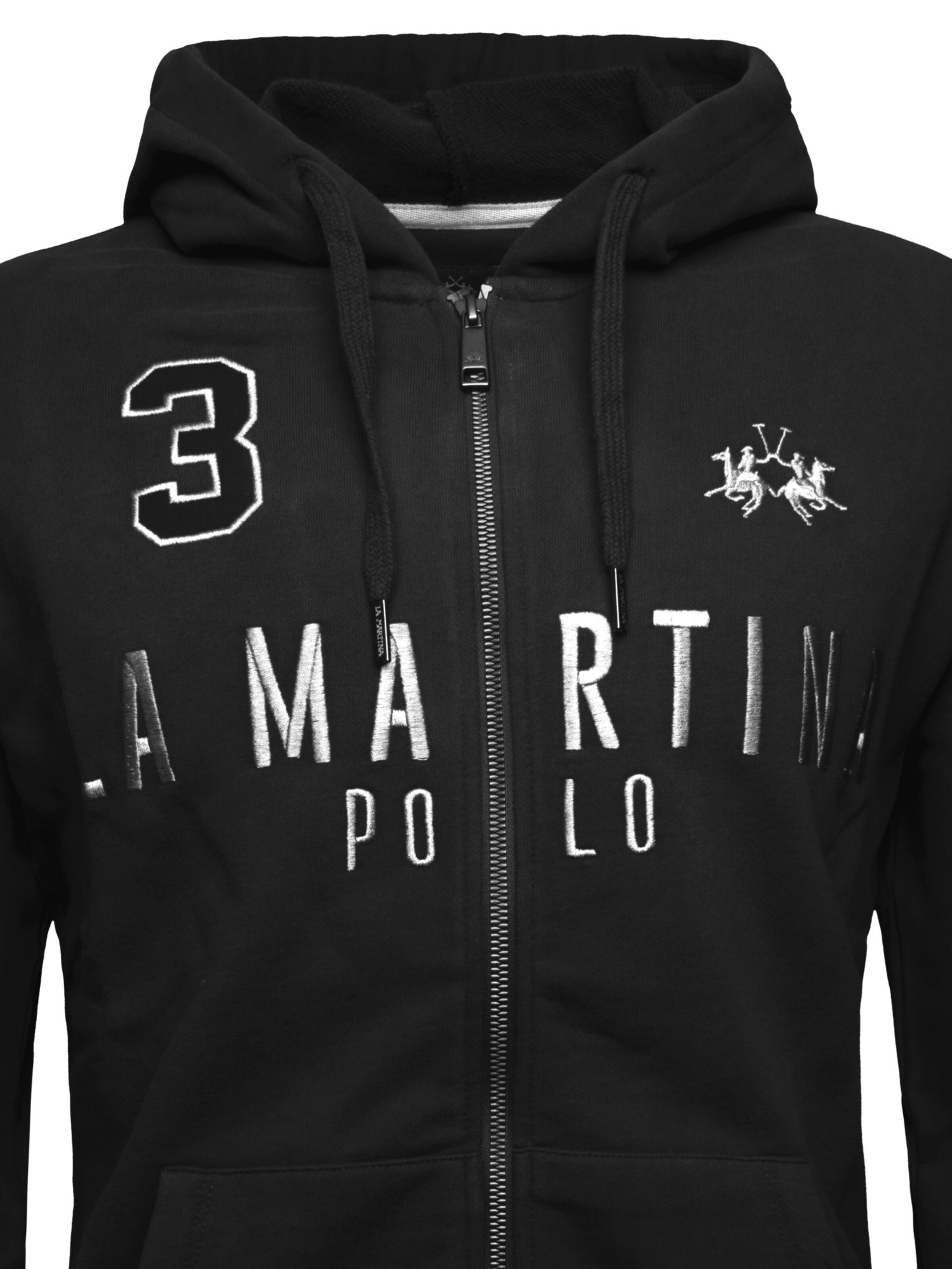 La Martina Sweat jacket 'Maf305' in Black