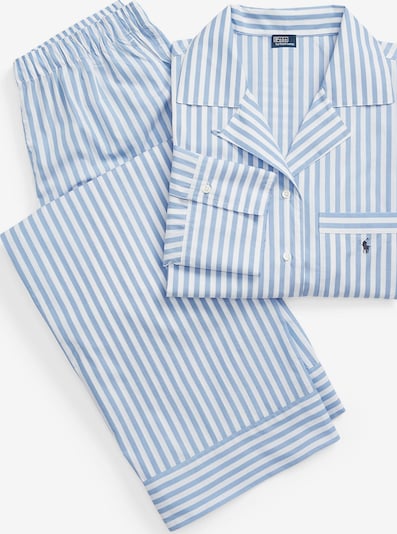 Polo Ralph Lauren Pyjama ' Long Sleeve PJ Set - Shirting Stripes ' in de kleur Lichtblauw / Wit, Productweergave