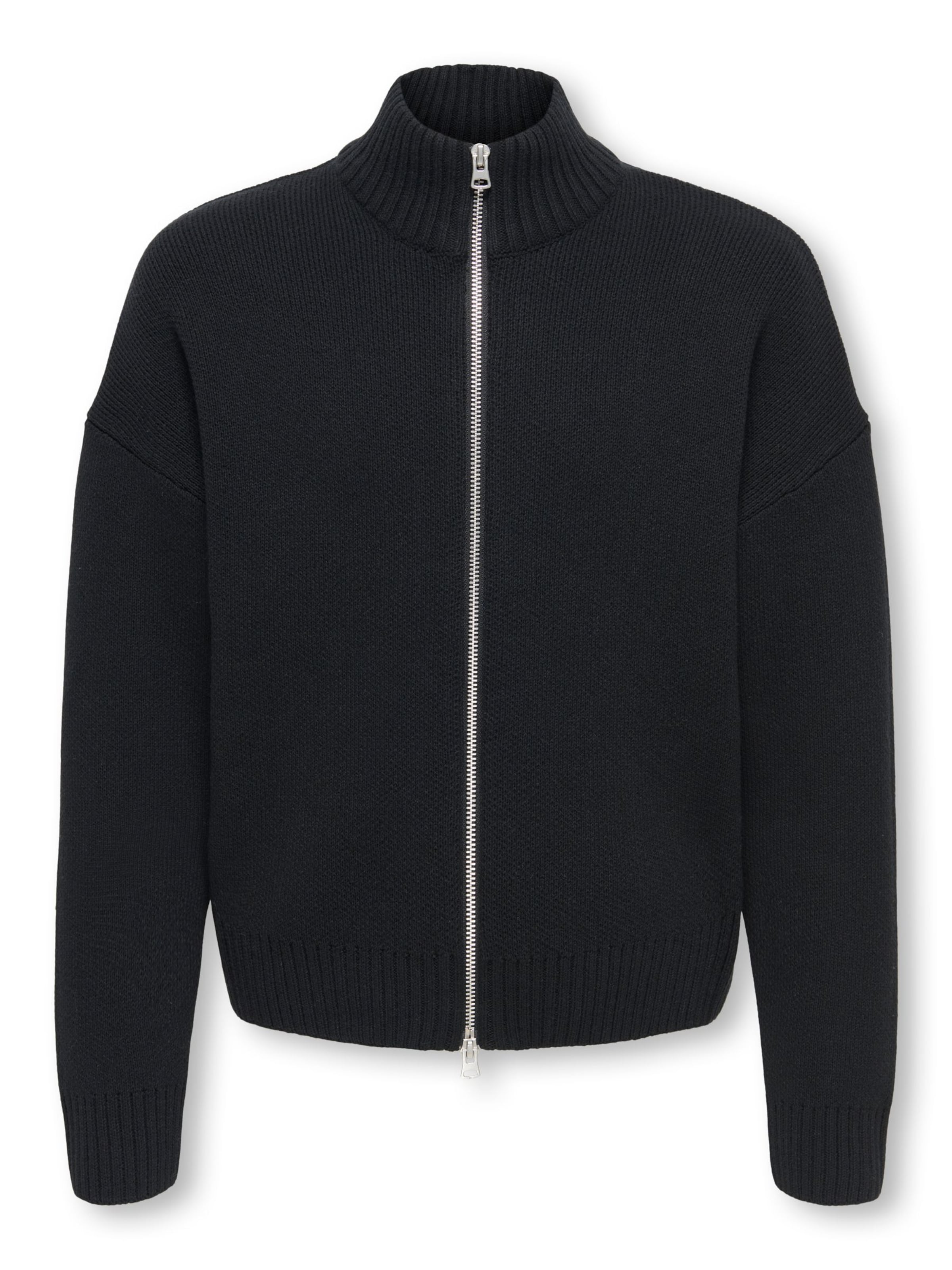 Only & Sons Junior Gebreid vest 'OSJBlake' in Zwart: voorkant