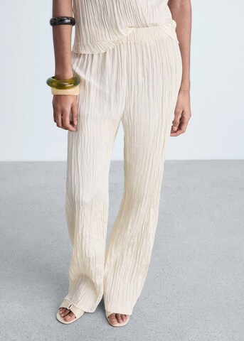 MANGO Regular Pants 'Crink-A' in Yellow: front