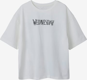 balta NAME IT Marškinėliai 'Dyp Wednesday': priekis