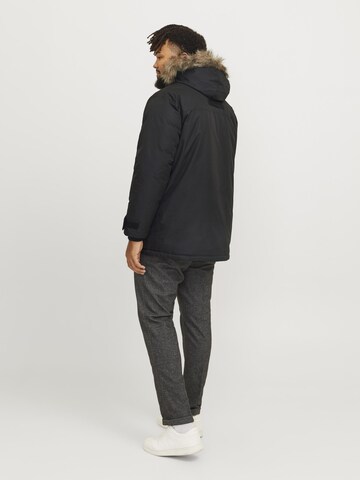 Jack & Jones Plus Winterparka in Zwart