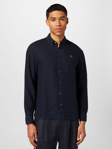 Abercrombie & Fitch Regular fit Overhemd in Blauw: voorkant