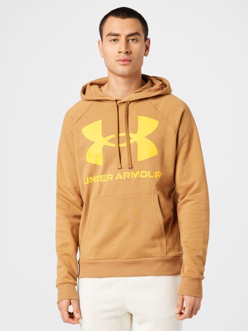 UNDER ARMOUR - Sweatshirt de desporto 'Rival' em castanho: frente