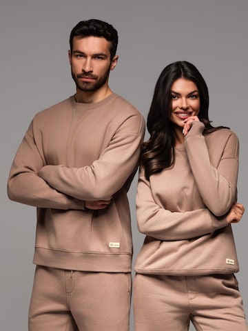 Sweat-shirt Ombre en marron : devant