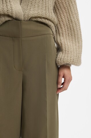 BOSS Wide leg Pleated Pants 'Tarima' in Green