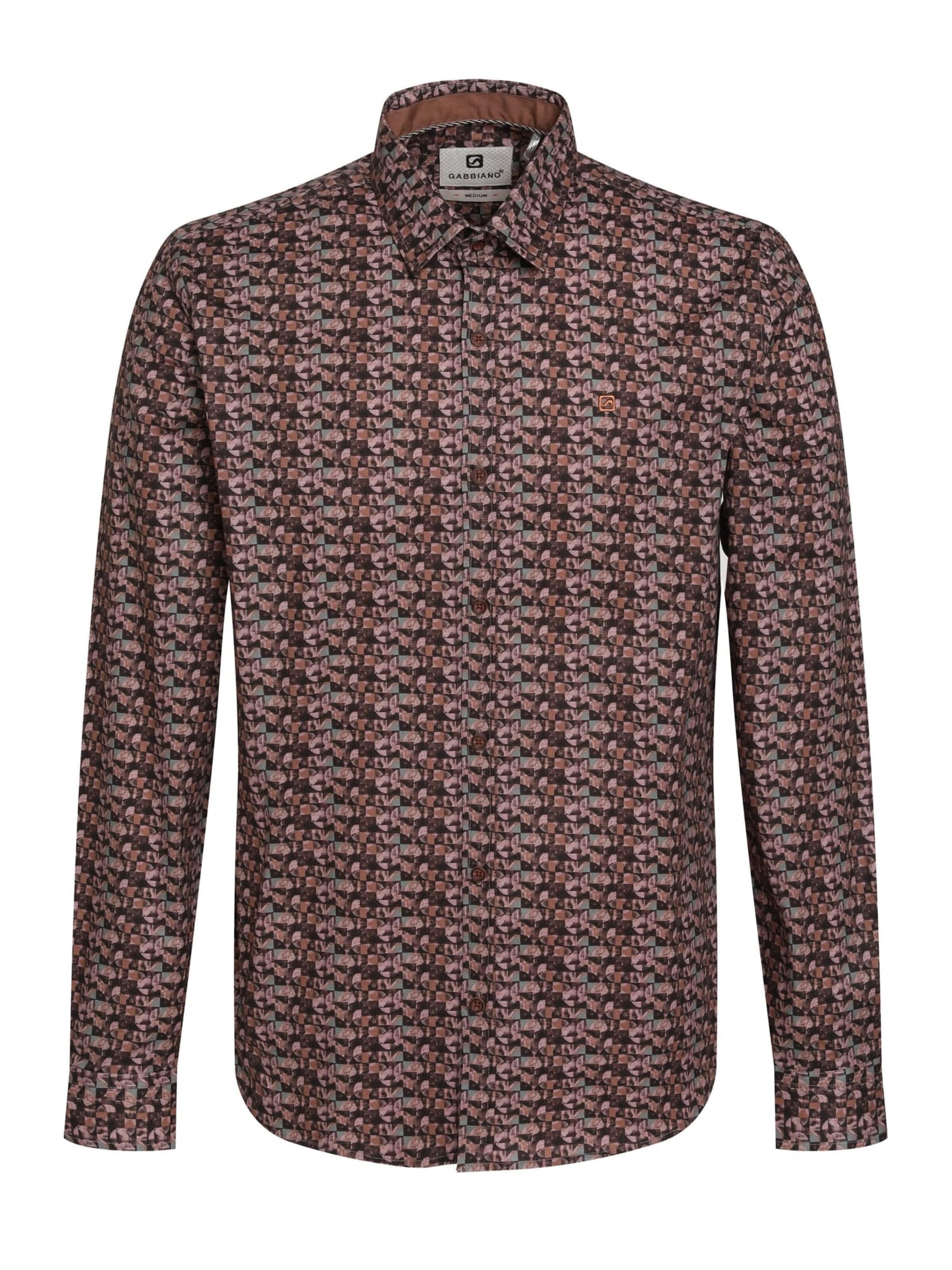 Gabbiano Comfort fit Button Up Shirt in Brown: front