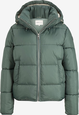 TOM TAILOR DENIM Zimní bunda – zelená: přední strana